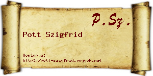 Pott Szigfrid névjegykártya